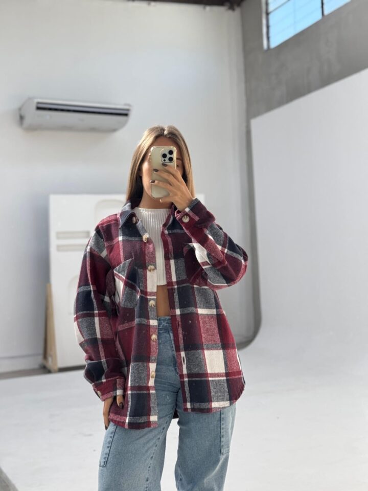 CAMISA DE PAÑO BORDÓ