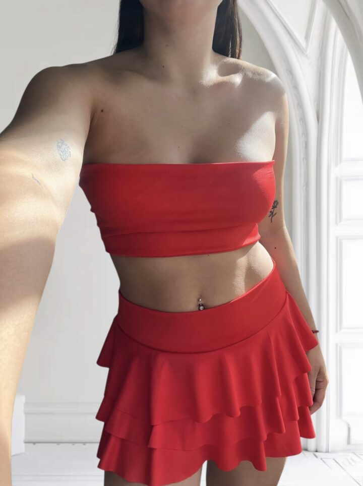 POLLERA MILAN ROJO