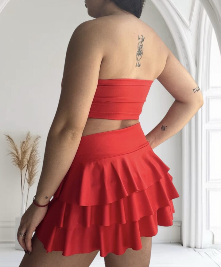 POLLERA MILAN ROJO - Imagen 2