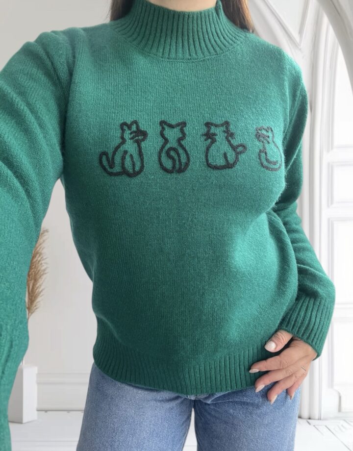 SWEATER CATS VERDE